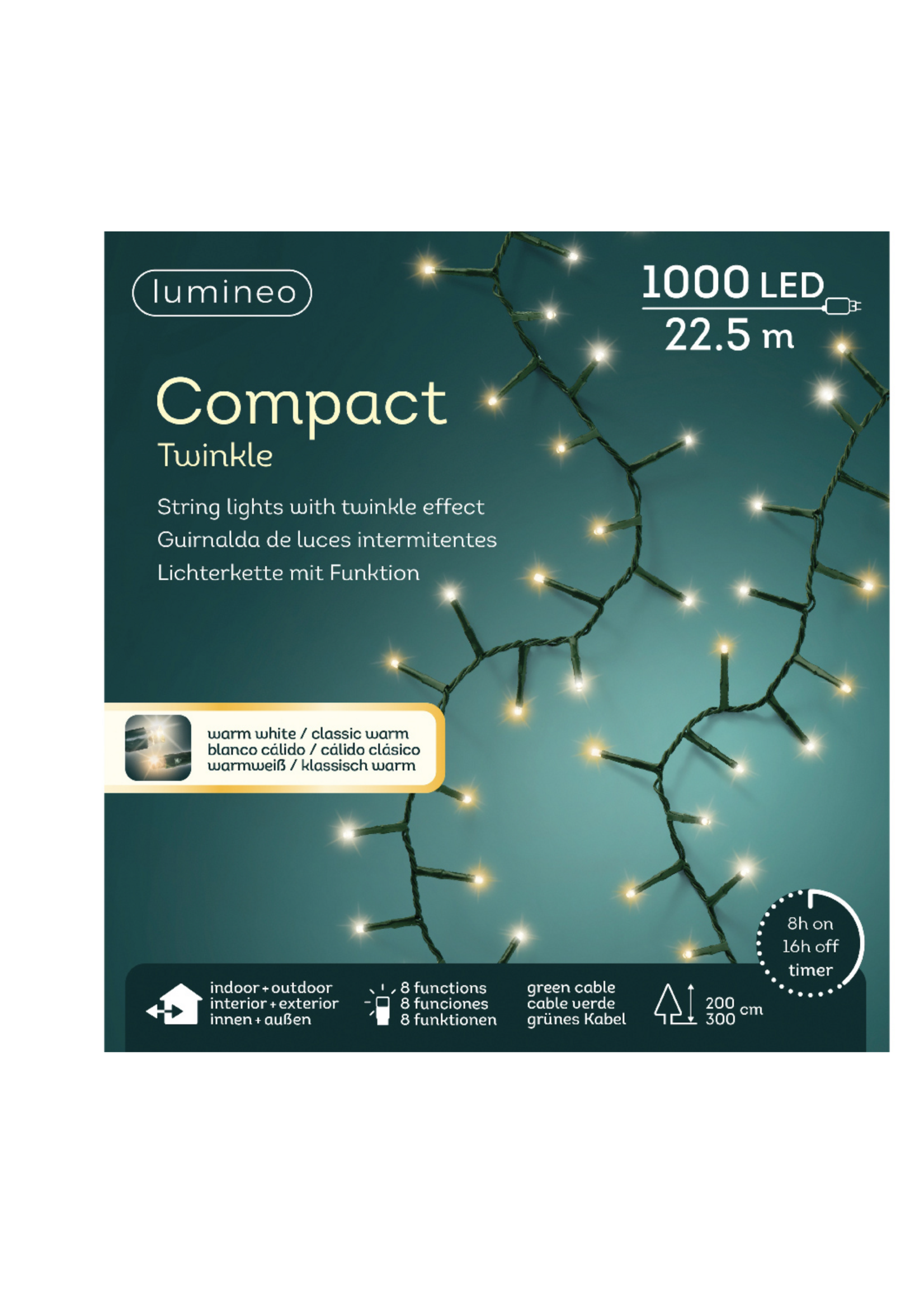 Lumineo Warm White and Classic White 1000 Compact LED Lights Indoor/Outdoor