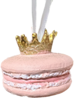 Decoris Pink Macaroon with crown hanging decoration