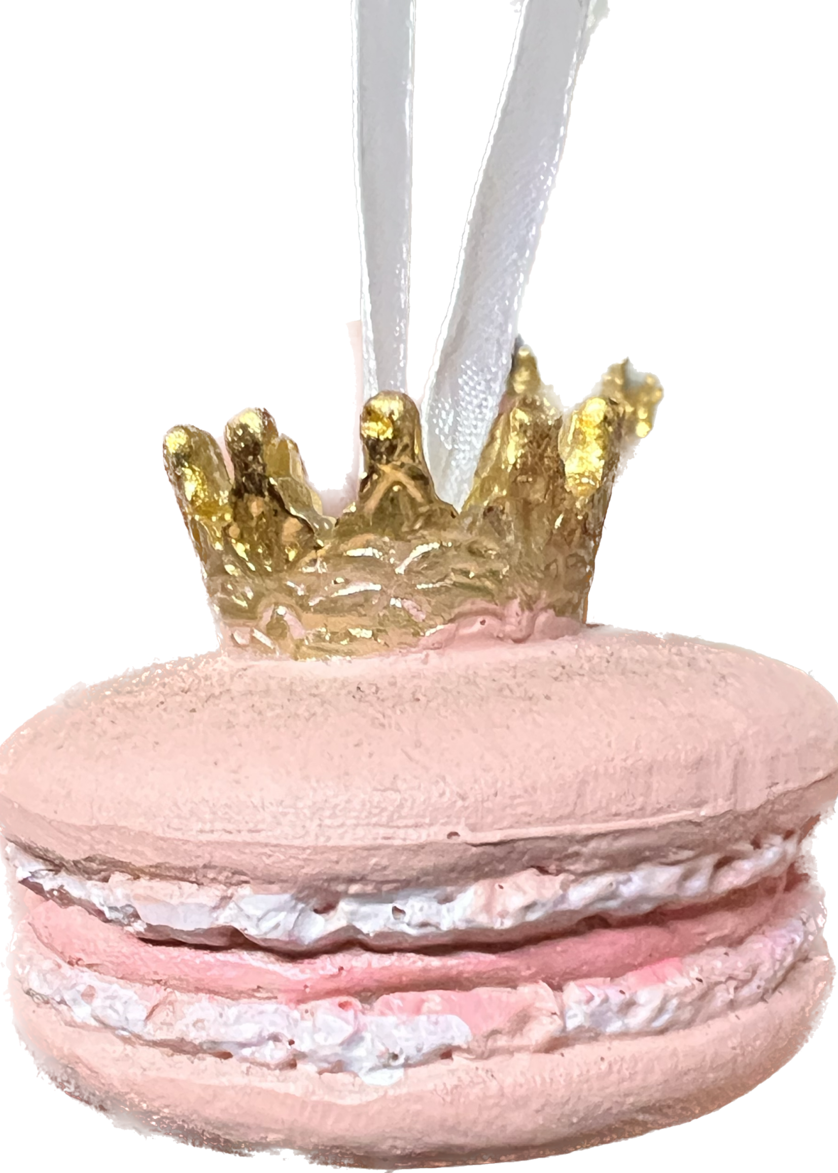 Decoris Pink Macaroon with crown hanging decoration