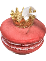 Decoris Red Macaroon with crown hanging decoration