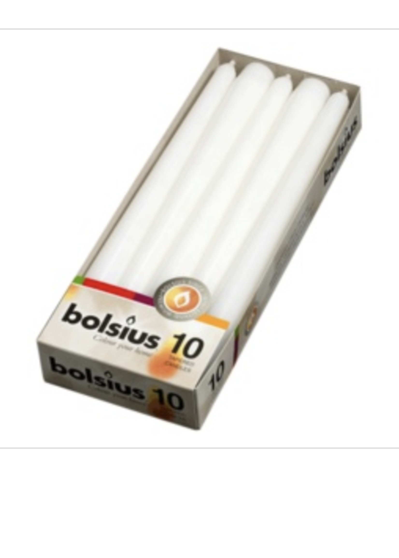 Bolsius Bolsius White Tapered Dinner Candles x10