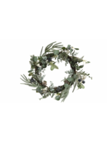 Everlands Wreath with Foliage, Blue and White Berries Wreath 45cm