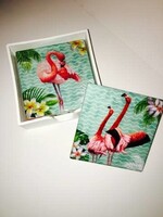 Flamingo Coasters set of four with holder