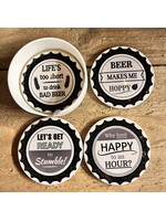 Beer Coasters set of four with holder