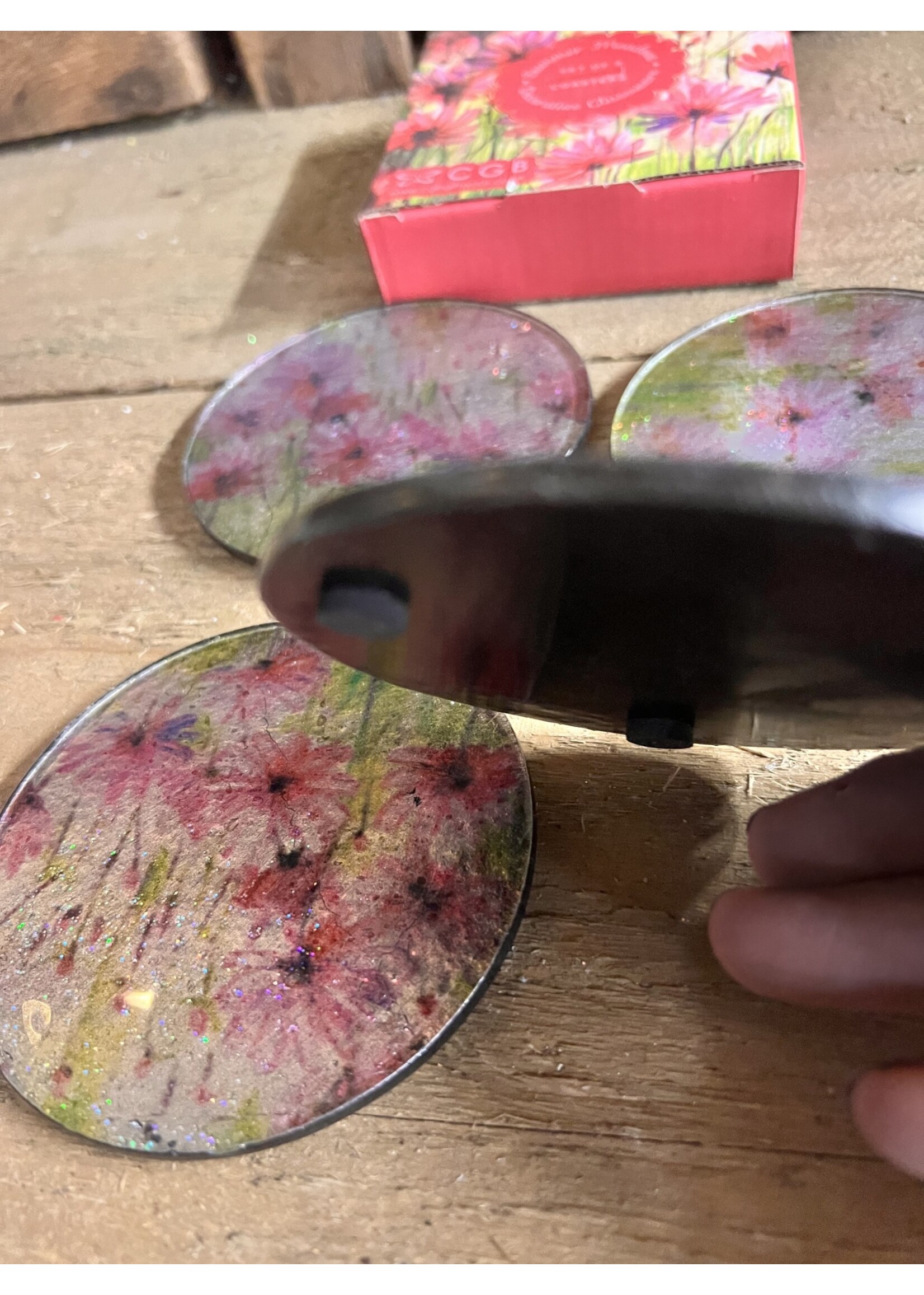 Set of 4 coasters Summer Meadows Decorative Glassware