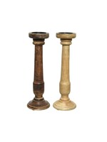 Decoris Mango Wood Candle Holder 39cm 2 colours (price is for one)