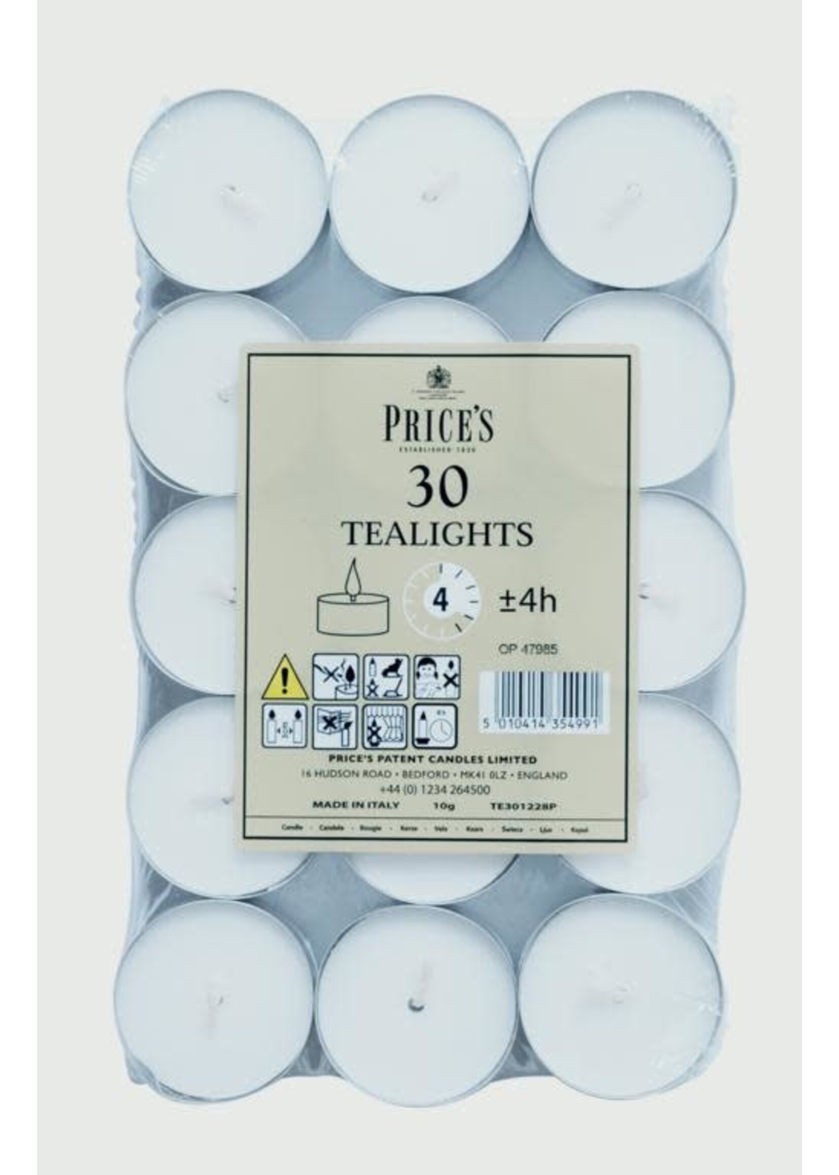 Price's Candles Tealights 4 hour 30 pack