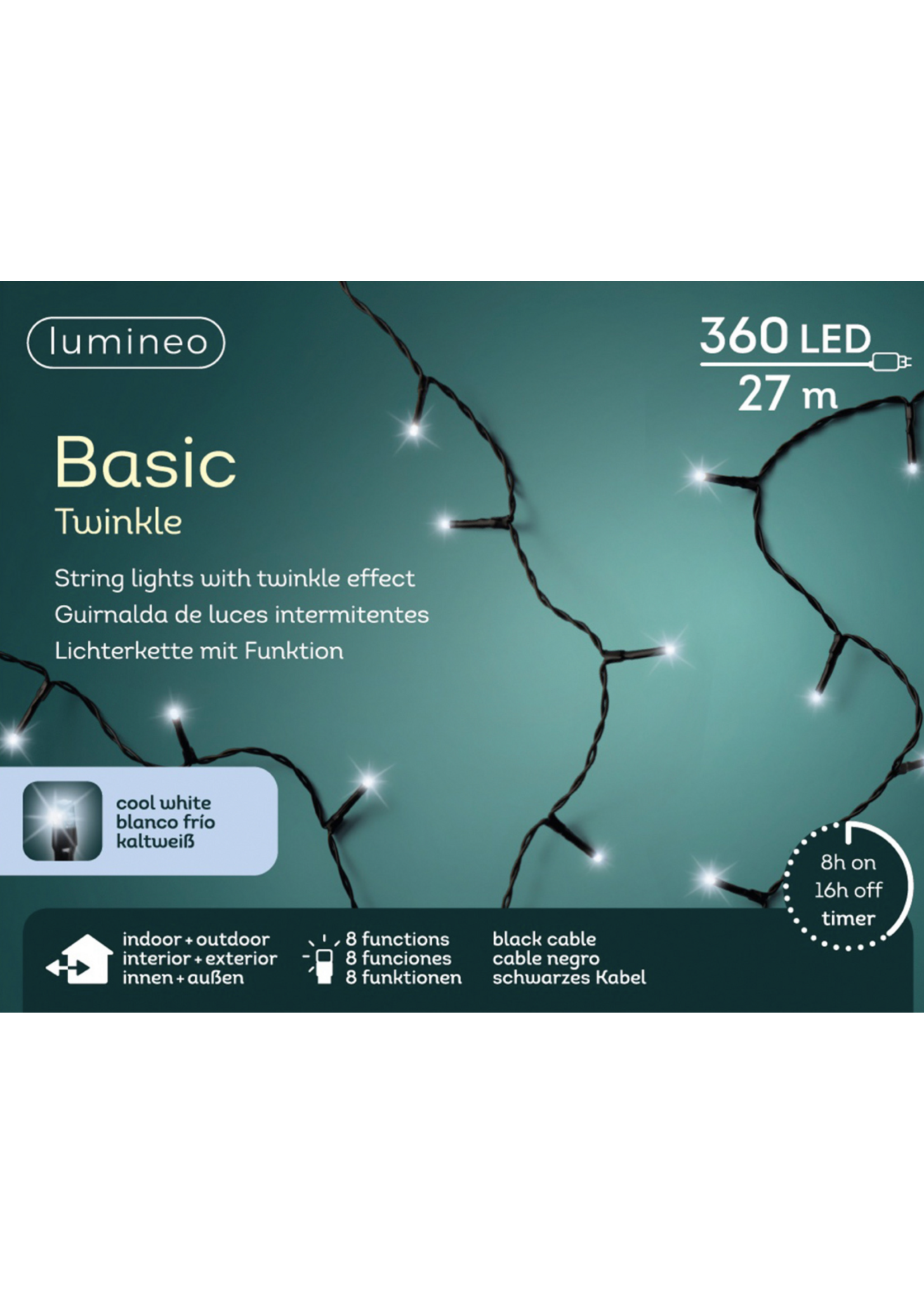 Lumineo Cool White 360 Twinkle LED Lights Indoor/Outdoor