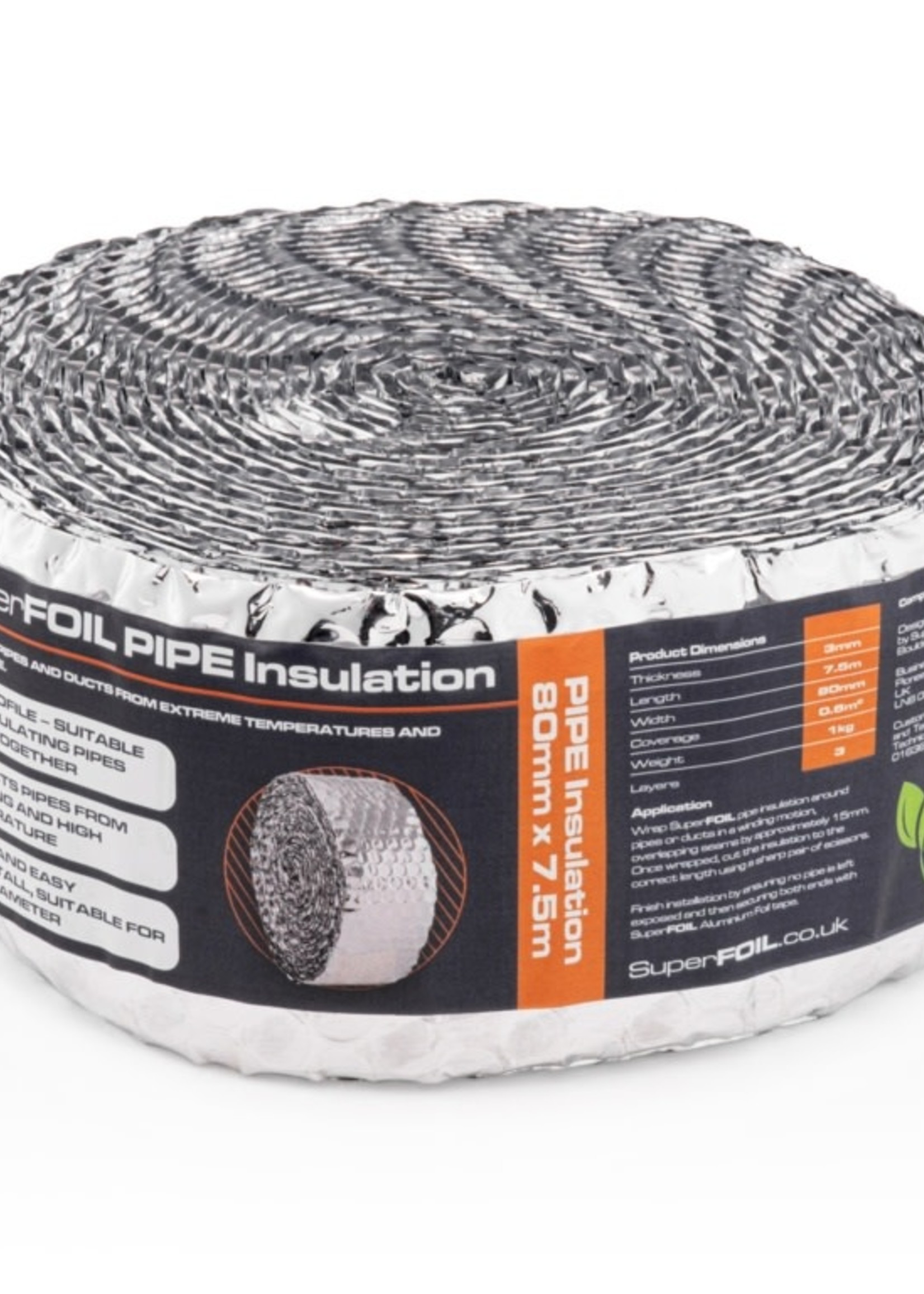 Superfoil Pipe Insulation 80mm x 7.5m