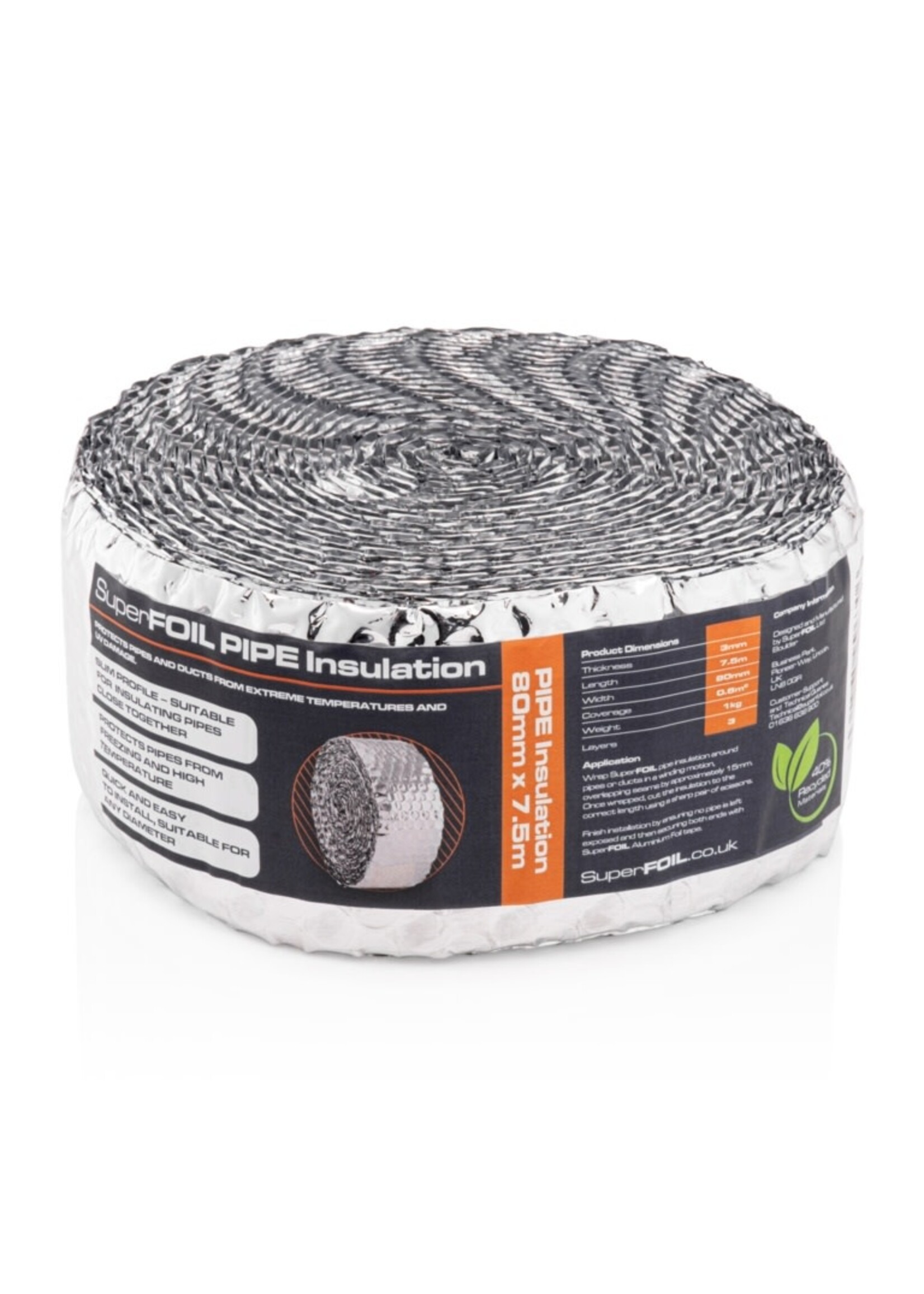 Superfoil Pipe Insulation 80mm x 7.5m