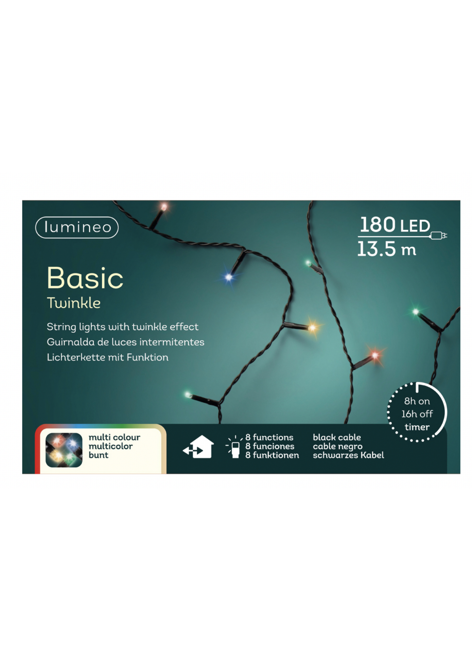 Lumineo Multi Coloured 180 LED twinkle Lights Indoor/Outdoor