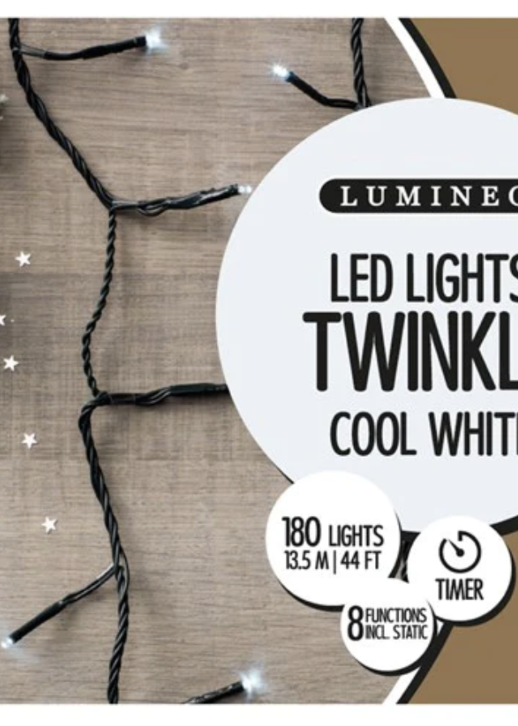 Lumineo Cool White 180 LED twinkle Lights Indoor/Outdoor