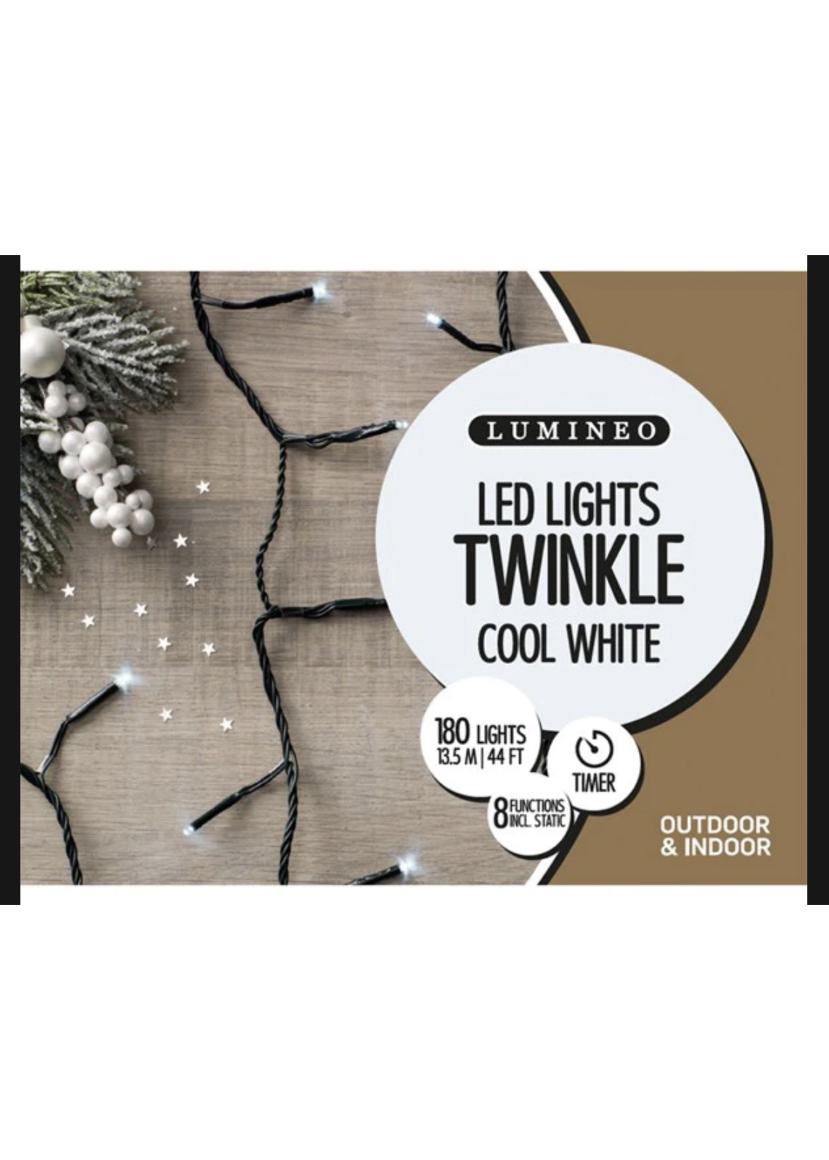 Lumineo Cool White 180 LED twinkle Lights Indoor/Outdoor