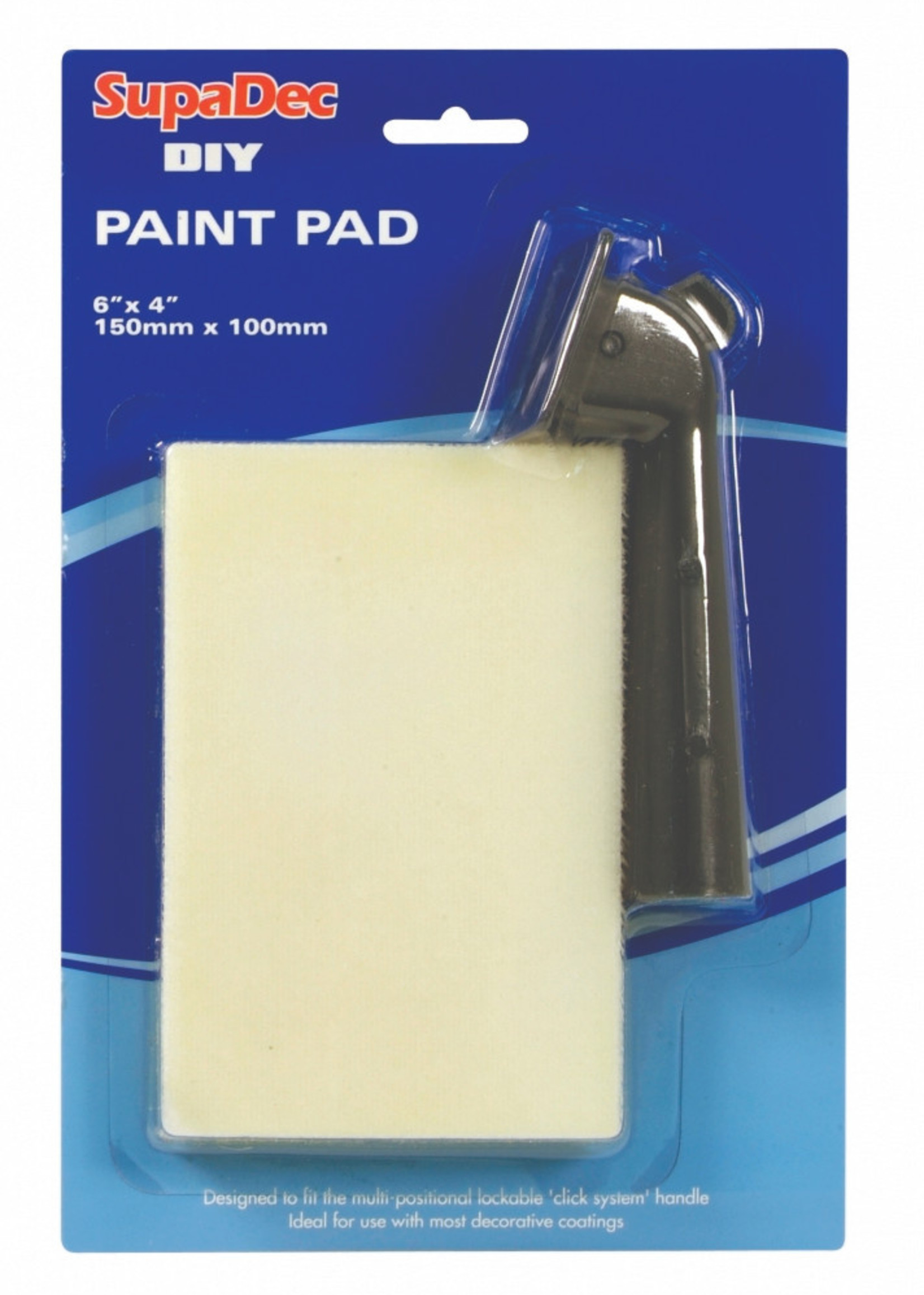 SupaDec SupaDec DIY Paint Pad With Handle White / Black (15 x 10cm)