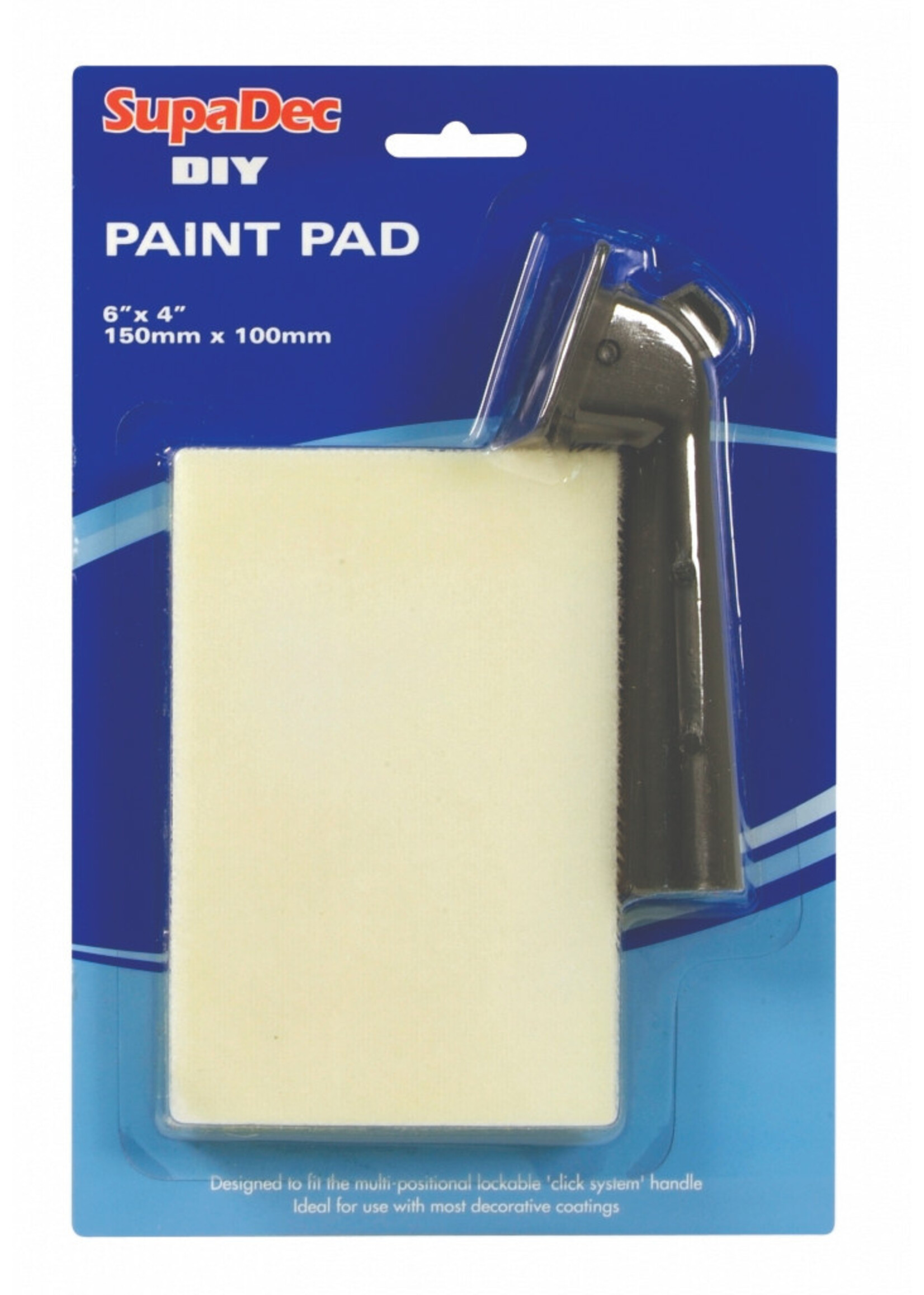 SupaDec SupaDec DIY Paint Pad With Handle White / Black (15 x 10cm)