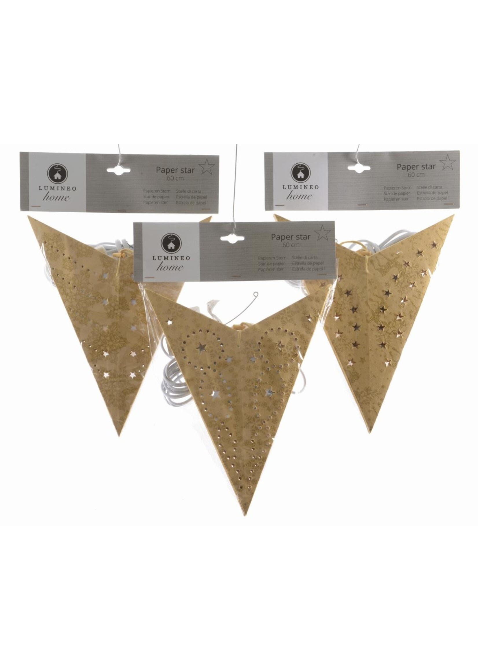 Lumineo Gold Paper Star Light
