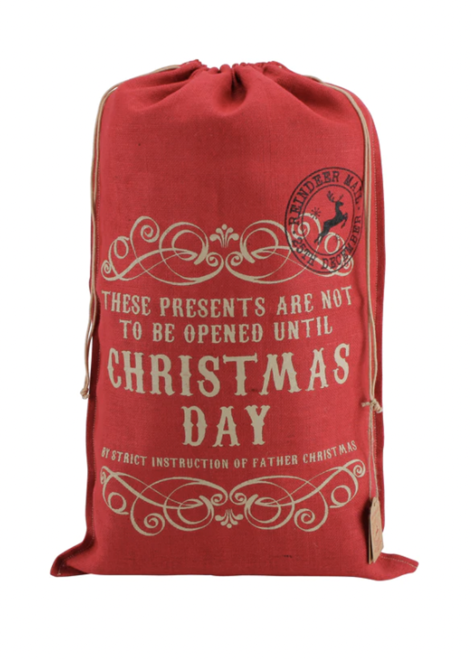 CGB Red Hessian Christmas Sack