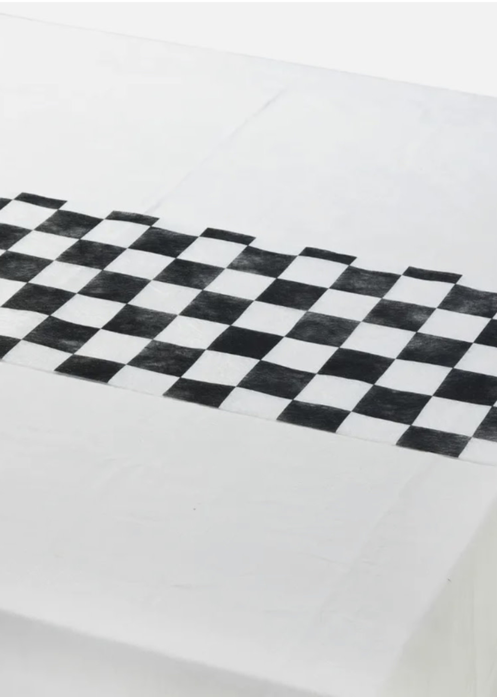 Talking Tables Checked Table Runner black and white 200cm x 30cm