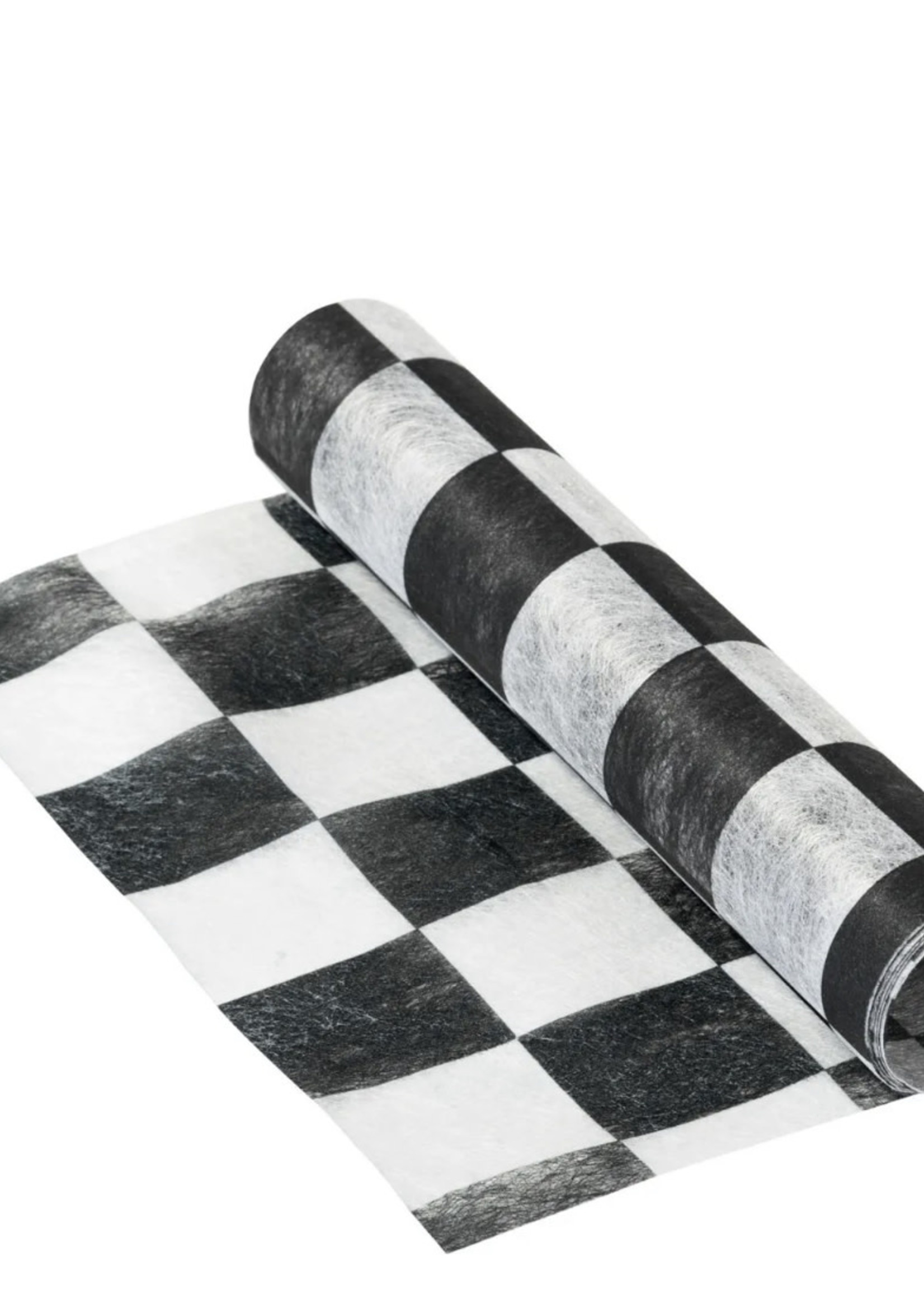 Talking Tables Checked Table Runner black and white 200cm x 30cm