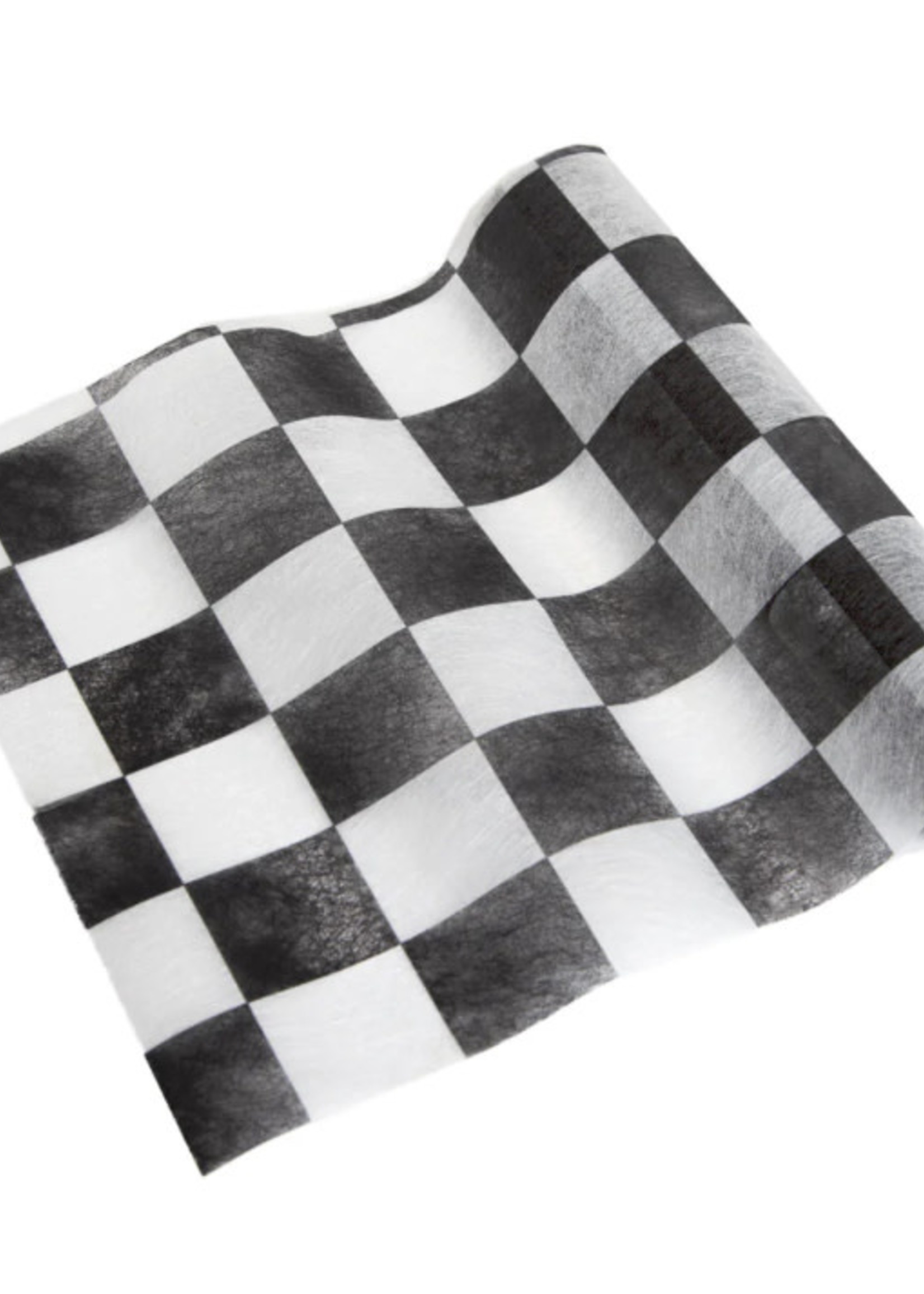 Talking Tables Checked Table Runner black and white 200cm x 30cm