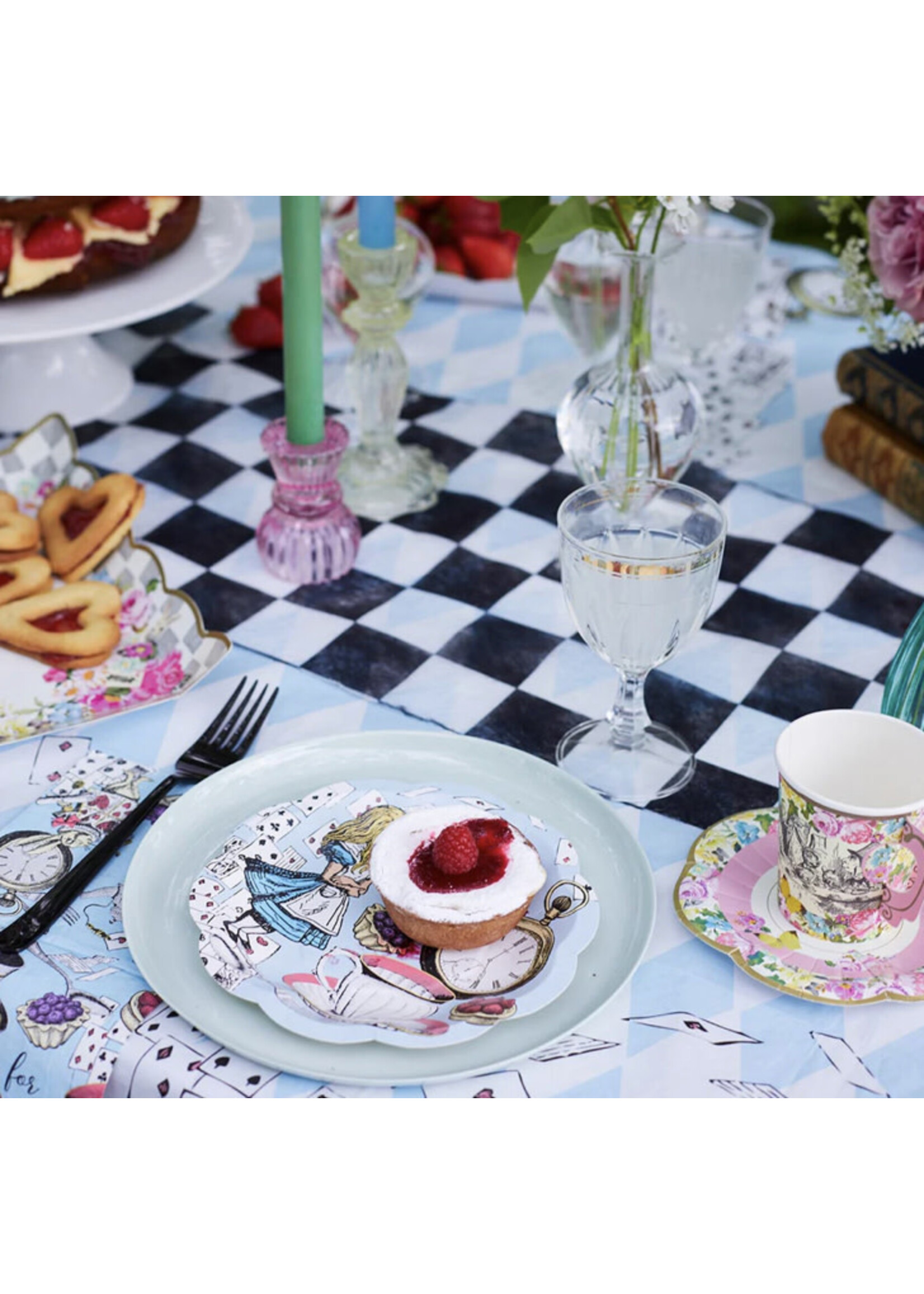 Talking Tables Checked Table Runner black and white 200cm x 30cm