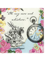 Talking Tables Alice in Wonderland Rabbit Floral Paper Napkins  pack of 20