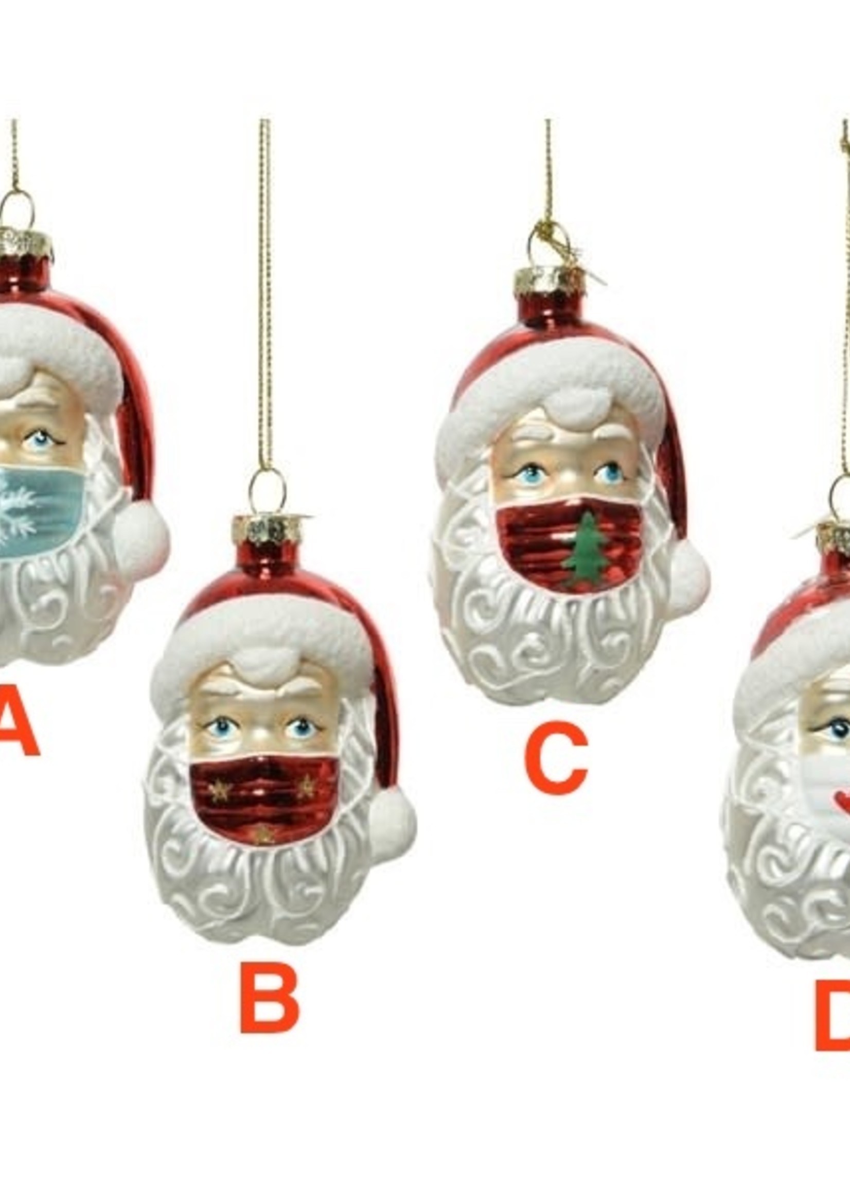 Decoris Bauble Santa Wearing Mask 4 Assorted designs price each