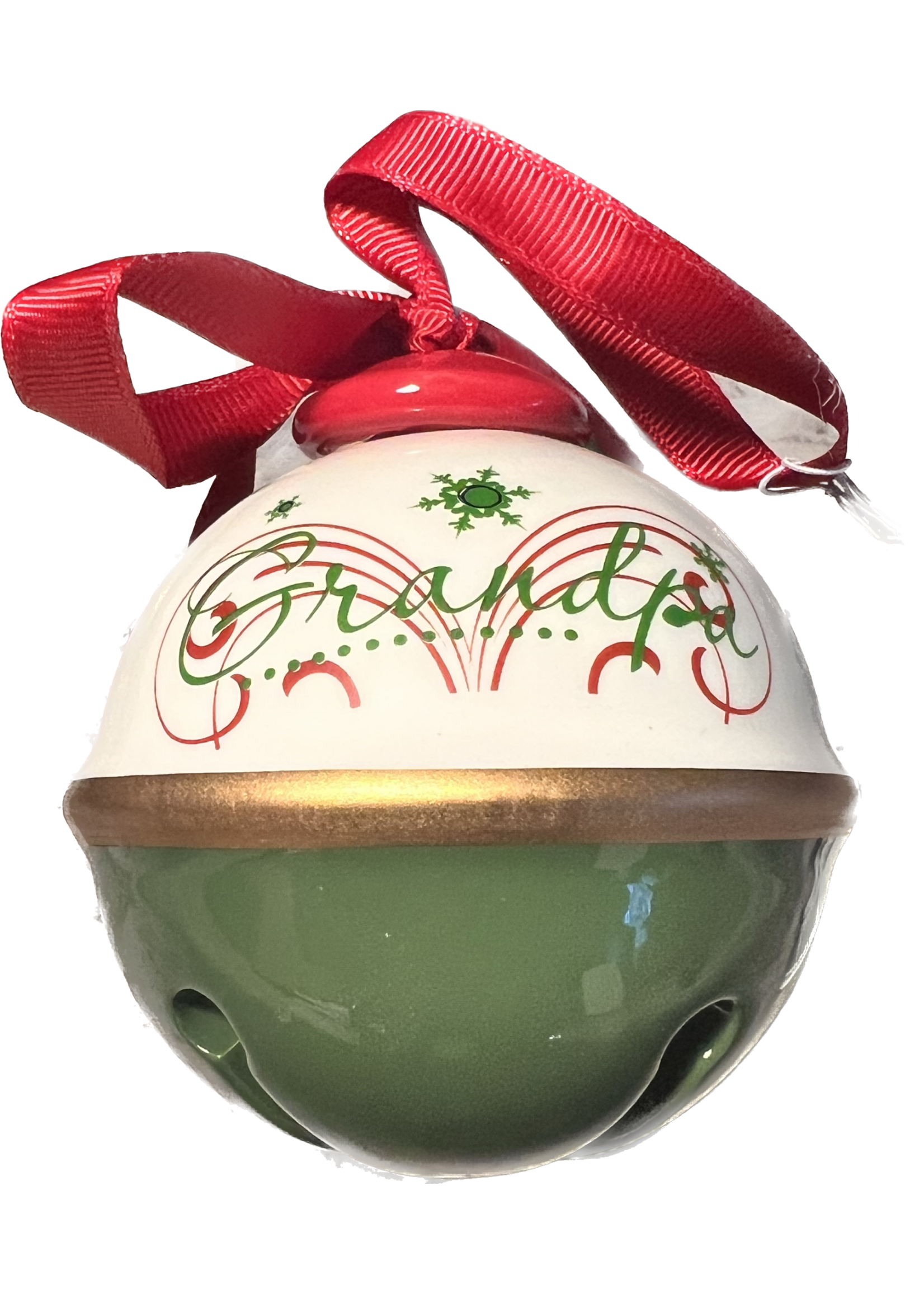 Premier Grandpa Christmas Ceramic Bell Ornament 8cm