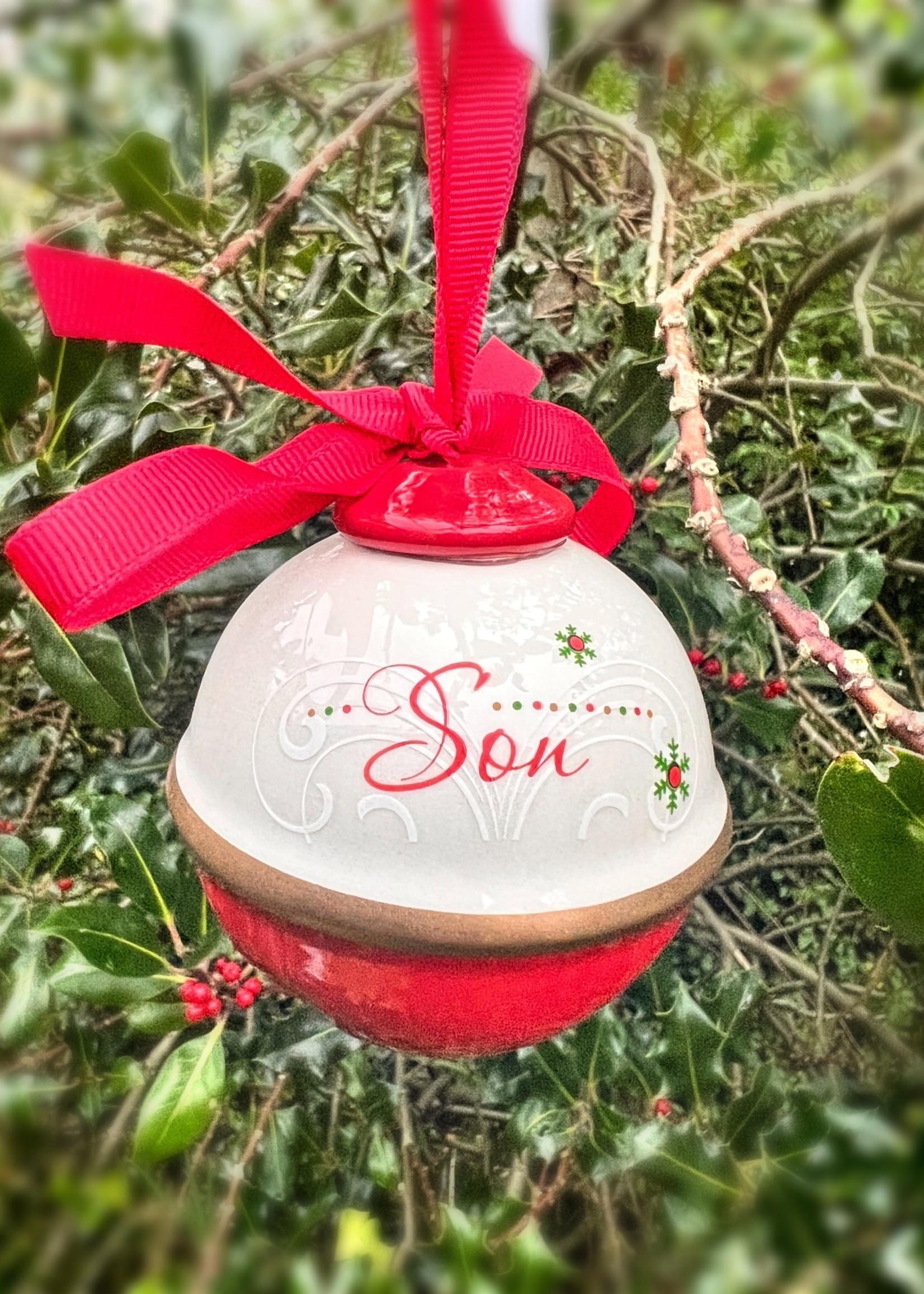 Premier Son Christmas Ceramic Bell Ornament 8cm