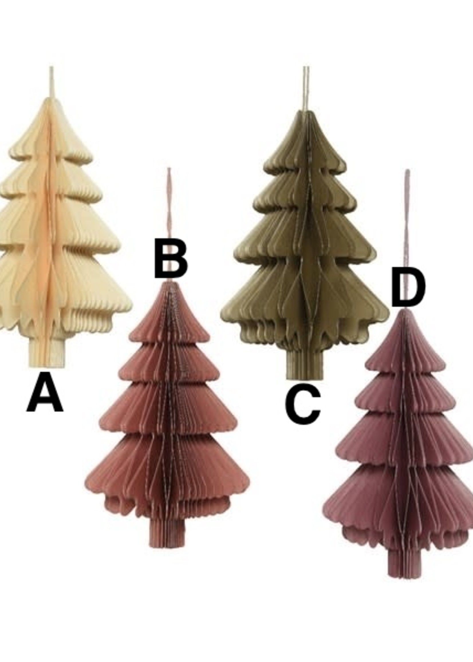 Decoris Honeycomb Paper Christmas Tree 15cm (4 Colours, price is for one)