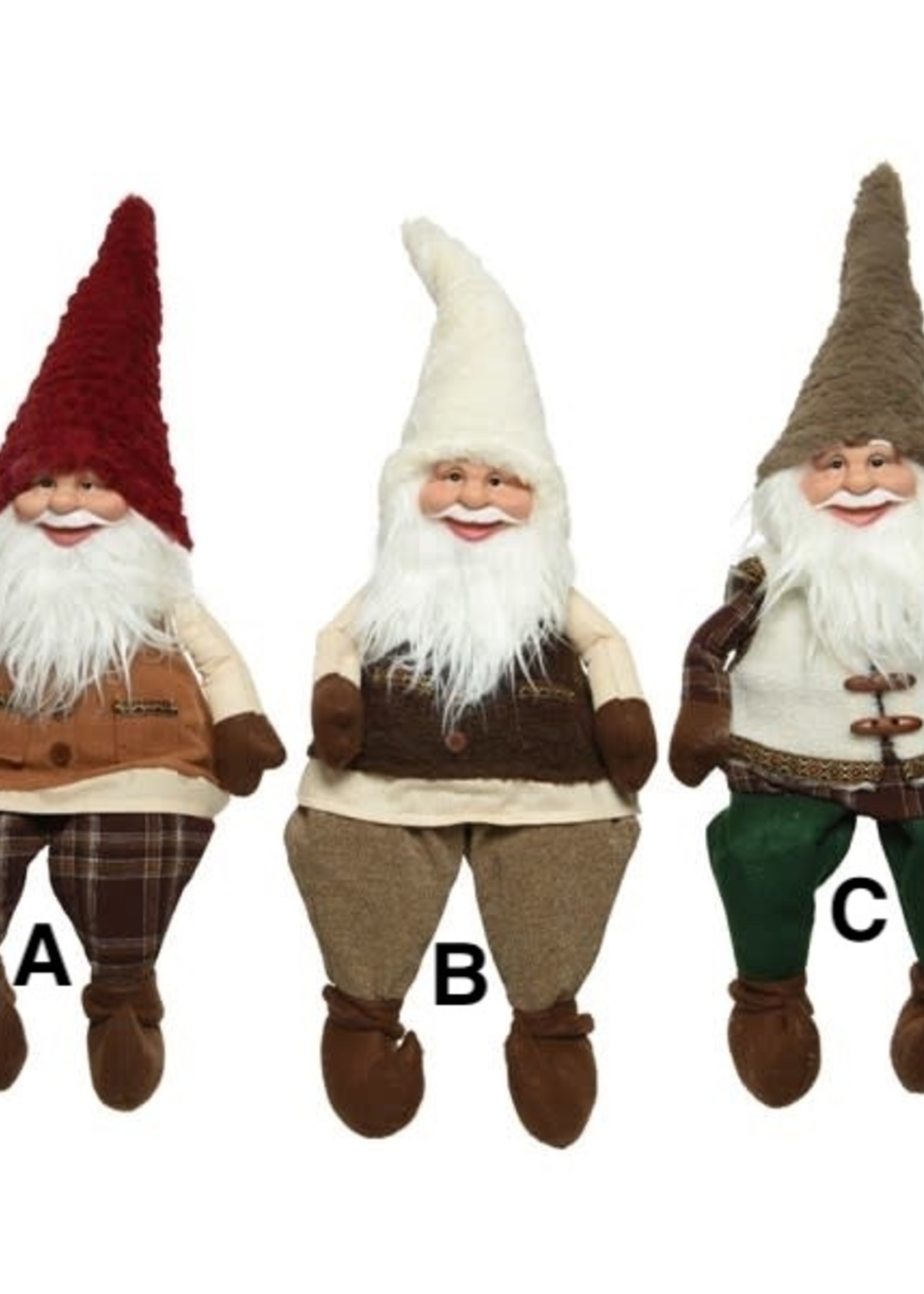 Decoris Sitting Vintage Style Santas  3 Assorted styles