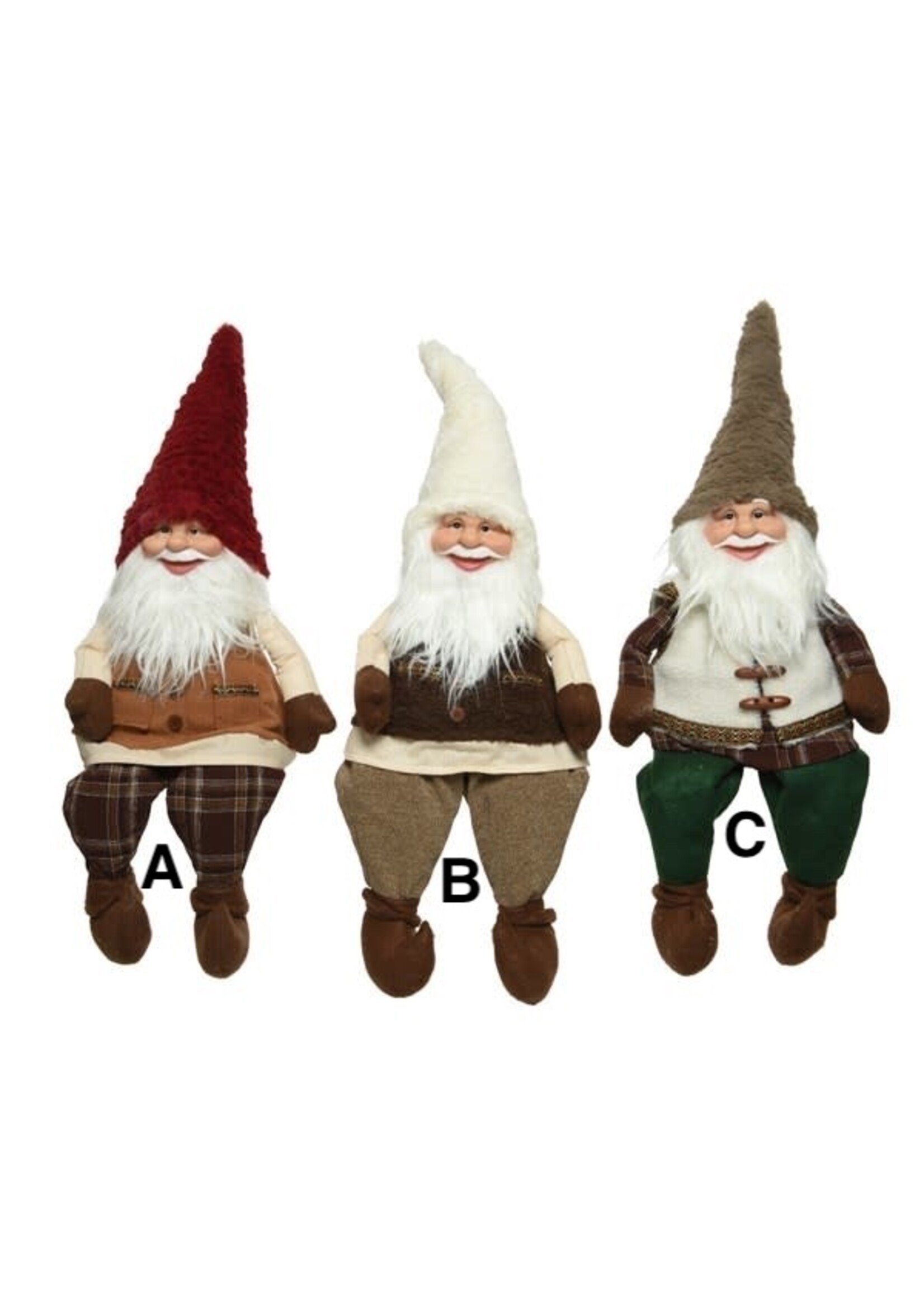 Decoris Sitting Vintage Style Santas  3 Assorted styles