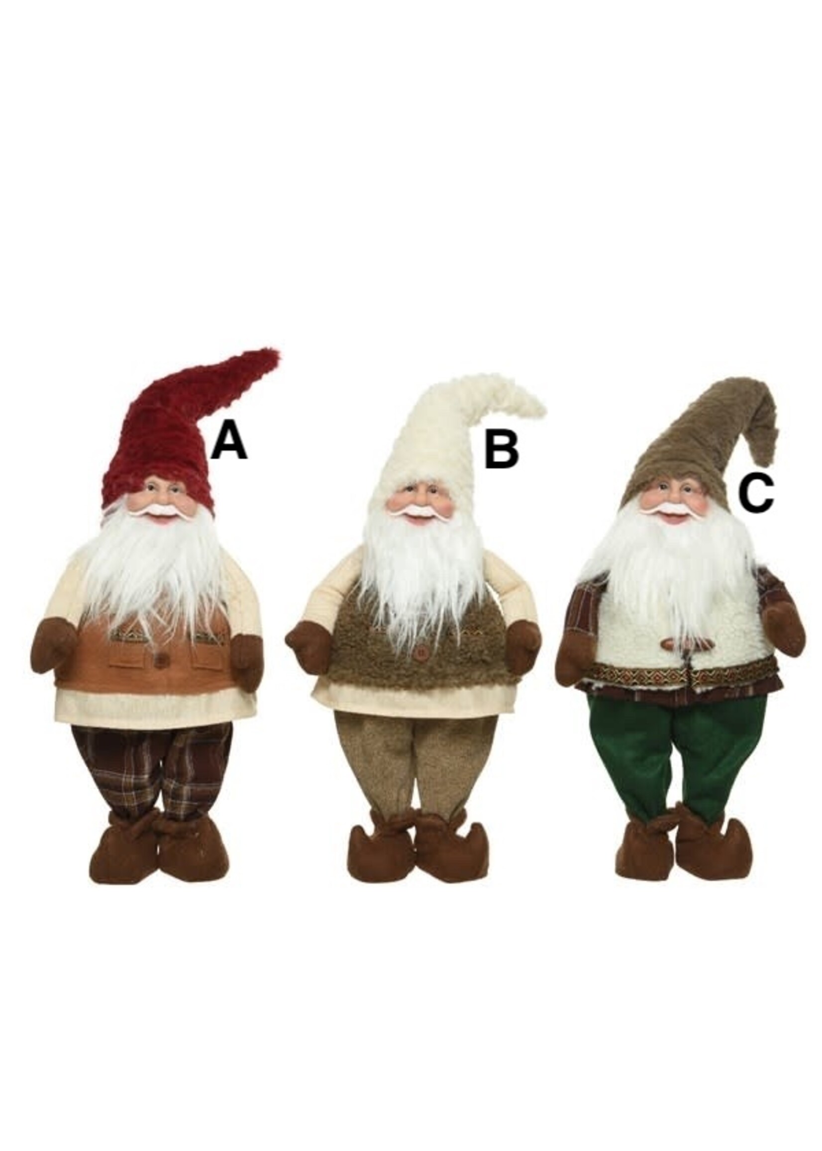 Decoris Standing Vintage Style Santas 3 Assorted styles