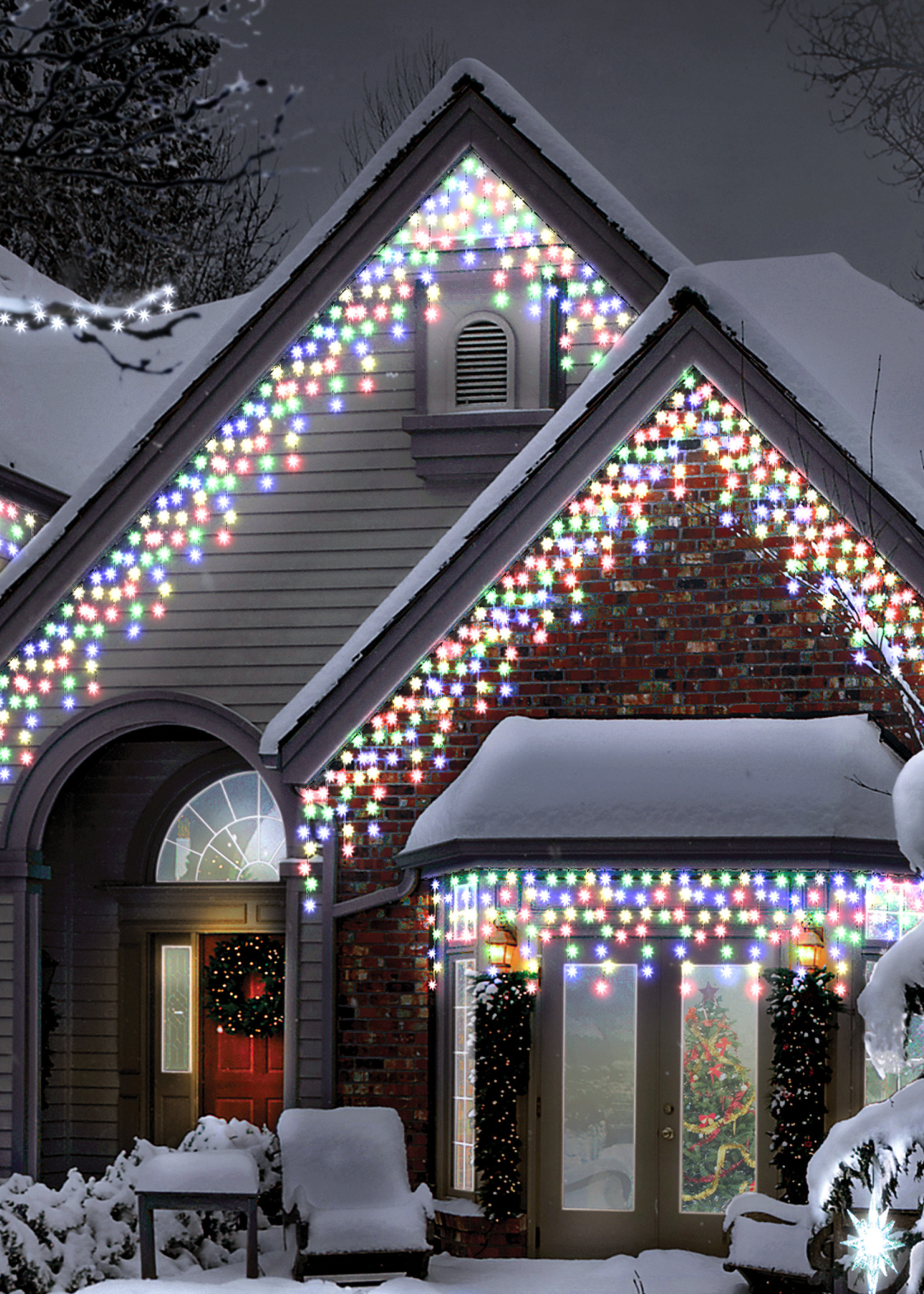 Snowtime Multi Colour Icicle 1000 LED Lights With Timer Indoor/Outdoor