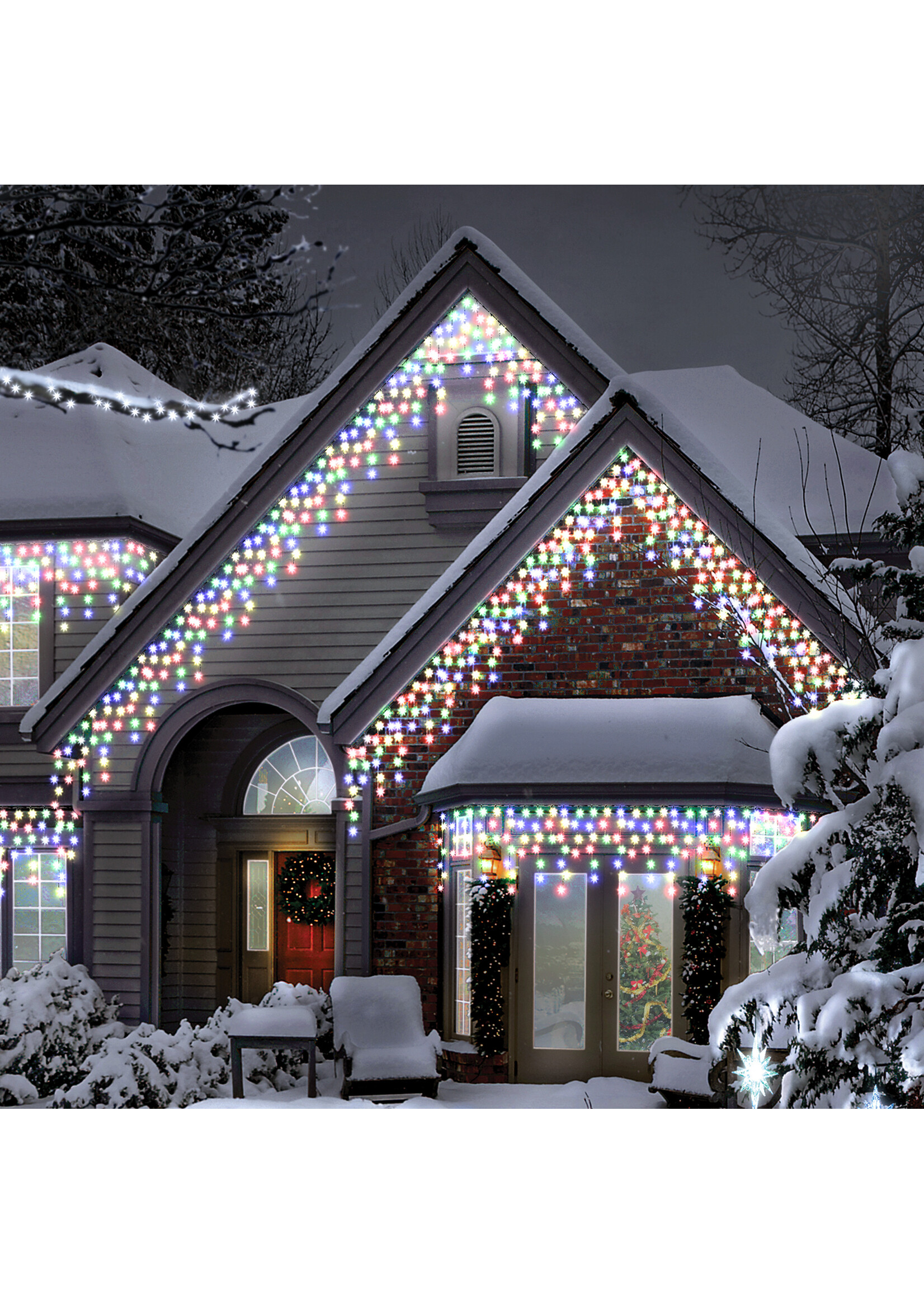 Snowtime Multi Colour Icicle 1000 LED Lights With Timer Indoor/Outdoor