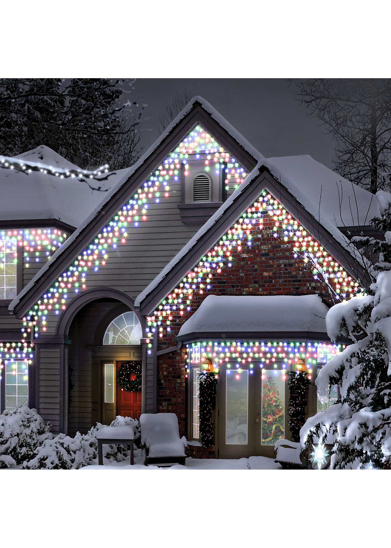 Snowtime Multi Colour Icicle 1000 LED Lights With Timer Indoor/Outdoor
