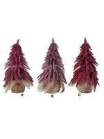 Decoris Mini Pink Glitter Trees 3Ass