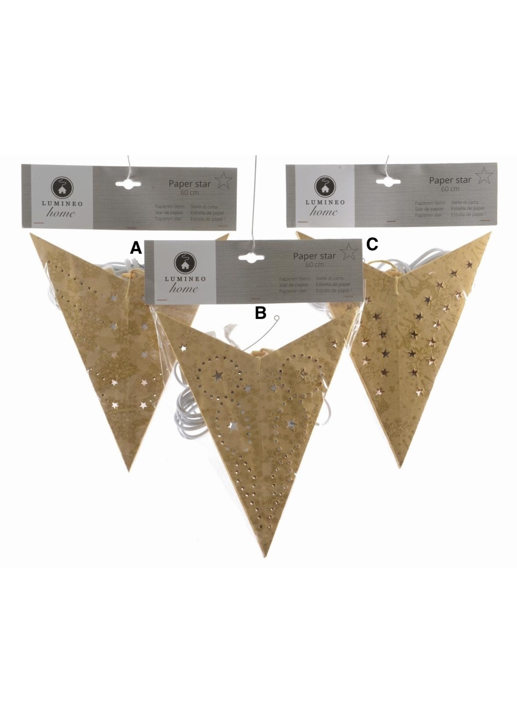 Lumineo Gold Paper Star Light