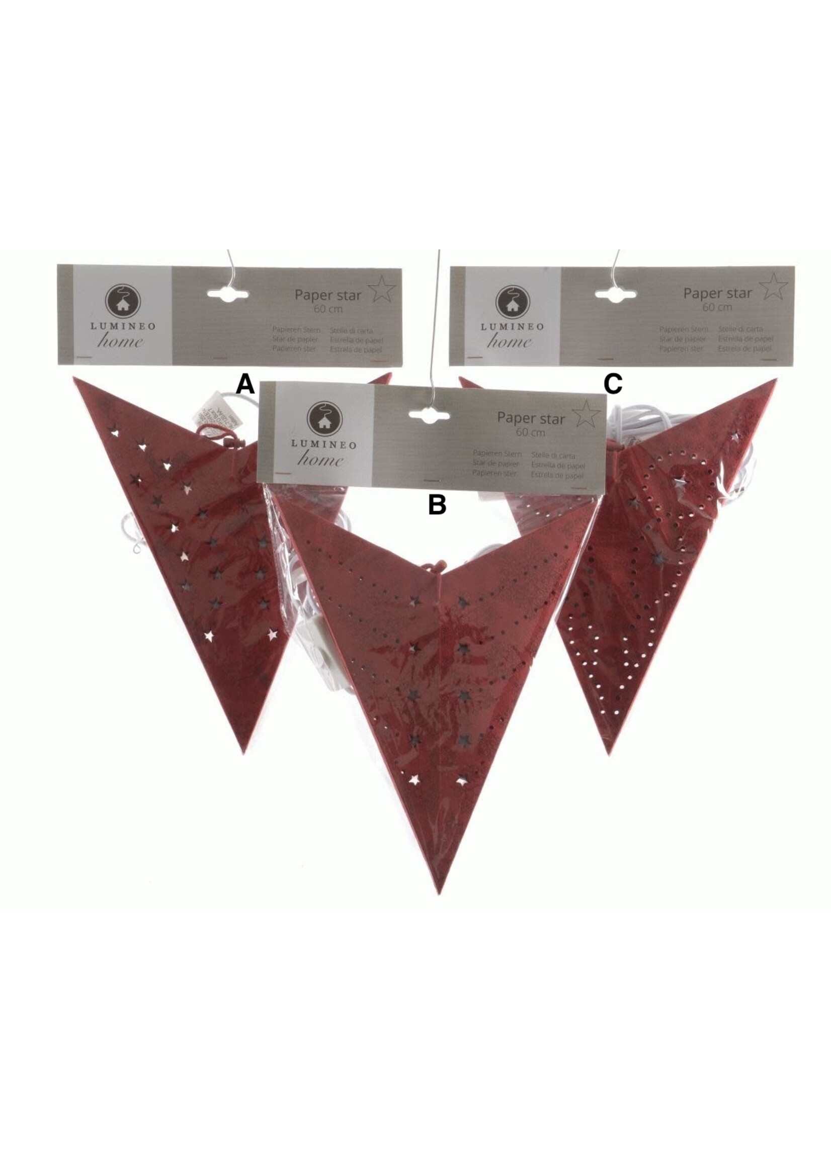 Lumineo Red Paper Star Light