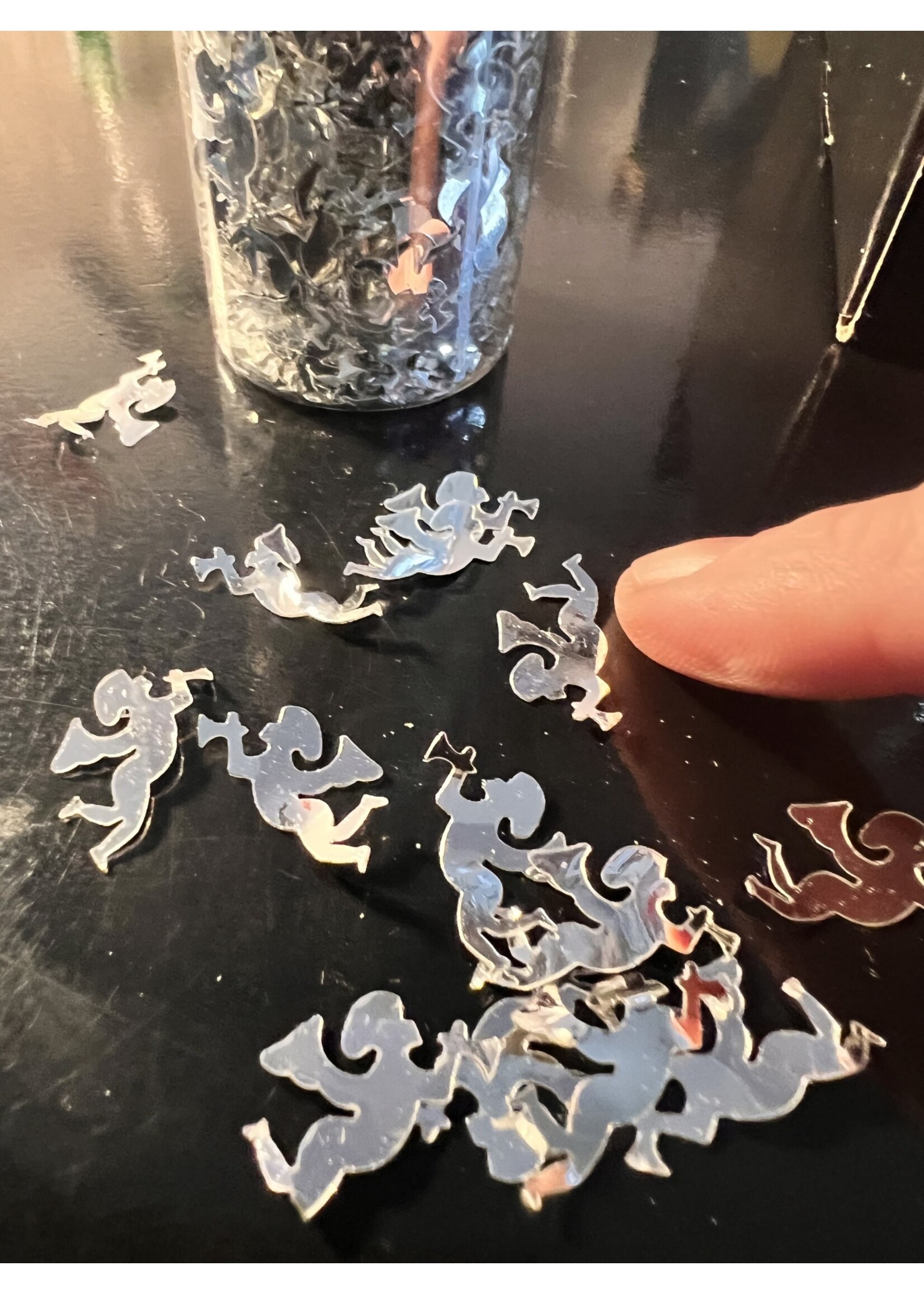 Glitter Silver Angel with bugle