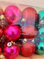 Decoris Bright Colours Shatterproof Hanging Decorations - set of 30 Round Baubles 60mm approx