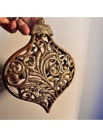 Coppery Glittery Baubles 19-23 cm in 3 assorted designs.