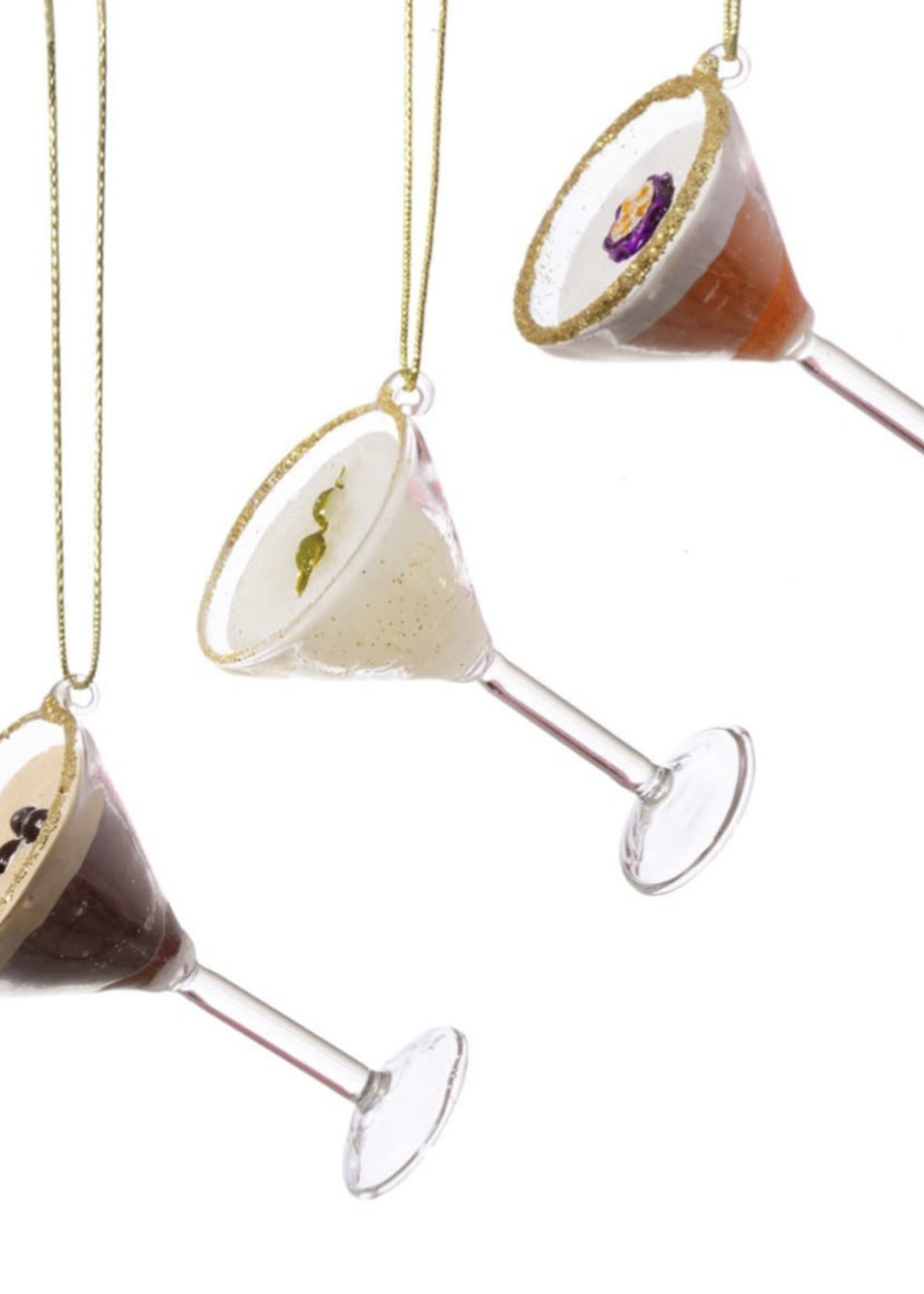 Sass & Belle Martini Cocktail Baubles - Set Of 3