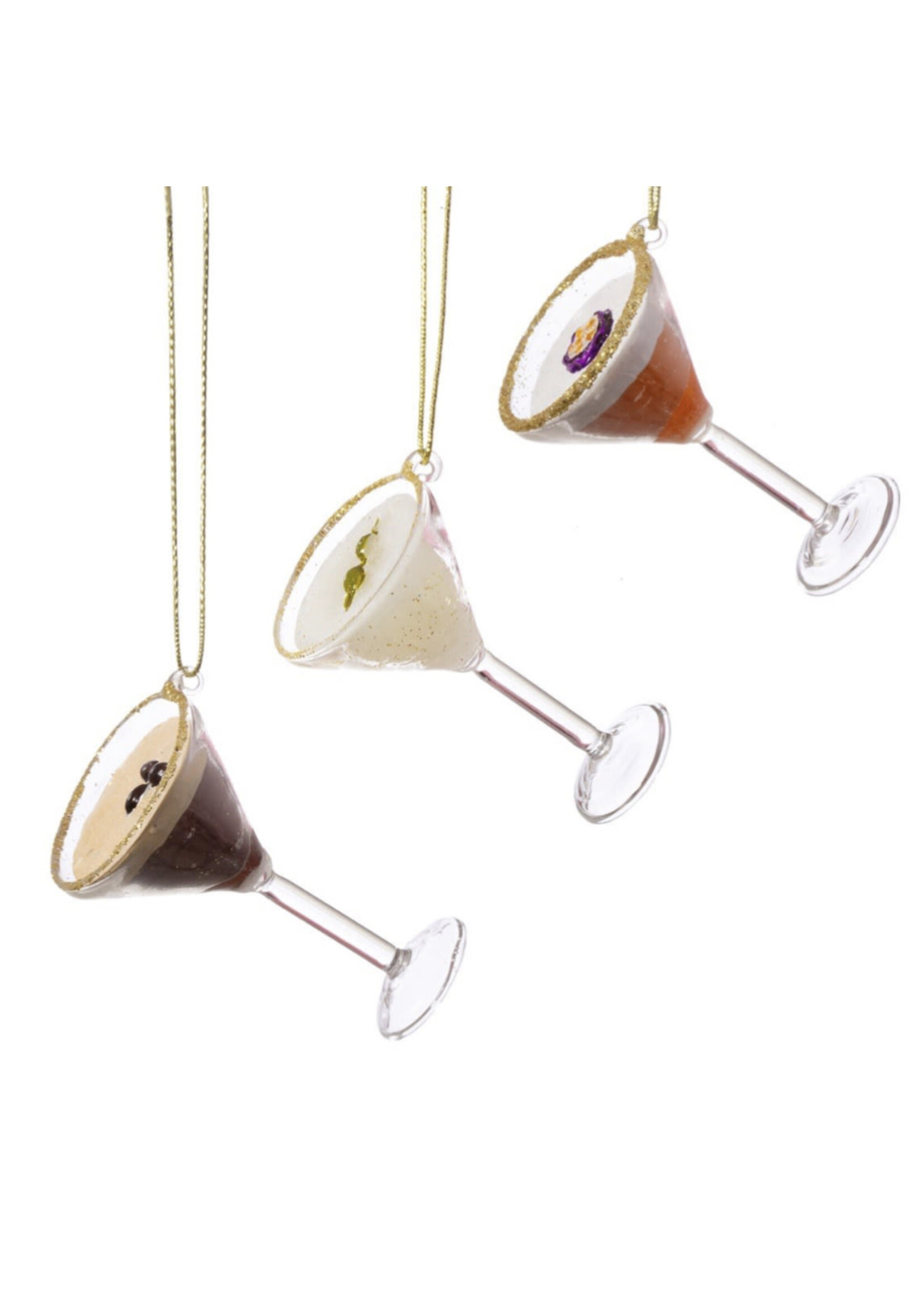 Sass & Belle Martini Cocktail Baubles - Set Of 3