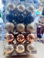 Decoris Glamour Mix Shatterproof Hanging Decorations - set of 30 Round Baubles 60mm approx