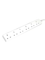 Securlec Securlec Extension Lead Surge Protection 6 Gang White (L)2M 13A