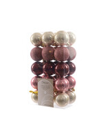 Decoris Plazzo Pearl Mix Shatterproof Hanging Decorations - set of 30 Round Baubles 60mm approx