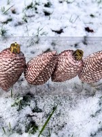 Decoris Pinecone Shatterproof Handing decoration - Set of 6 Pink Champagne baubles 4.5 x 8cm