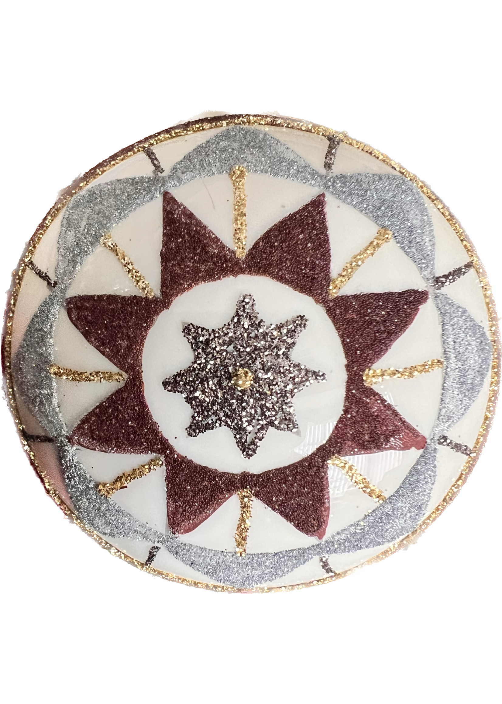 Decoris Wool White and Marsala Wine coloured  Pack of 6  large 80cm baubles