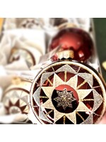 Decoris Wool White and Marsala Wine coloured  Pack of 6  70cm baubles